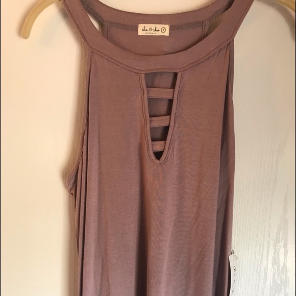 BNWT She & Sho BOUTIQUE NEW BOUTIQUE Tank in Dusty Rose.Size Small  Cute… - Picture 1 of 4